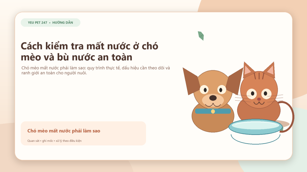 Ảnh đại diện: Cách kiểm tra mất nước ở chó mèo và bù nước an toàn