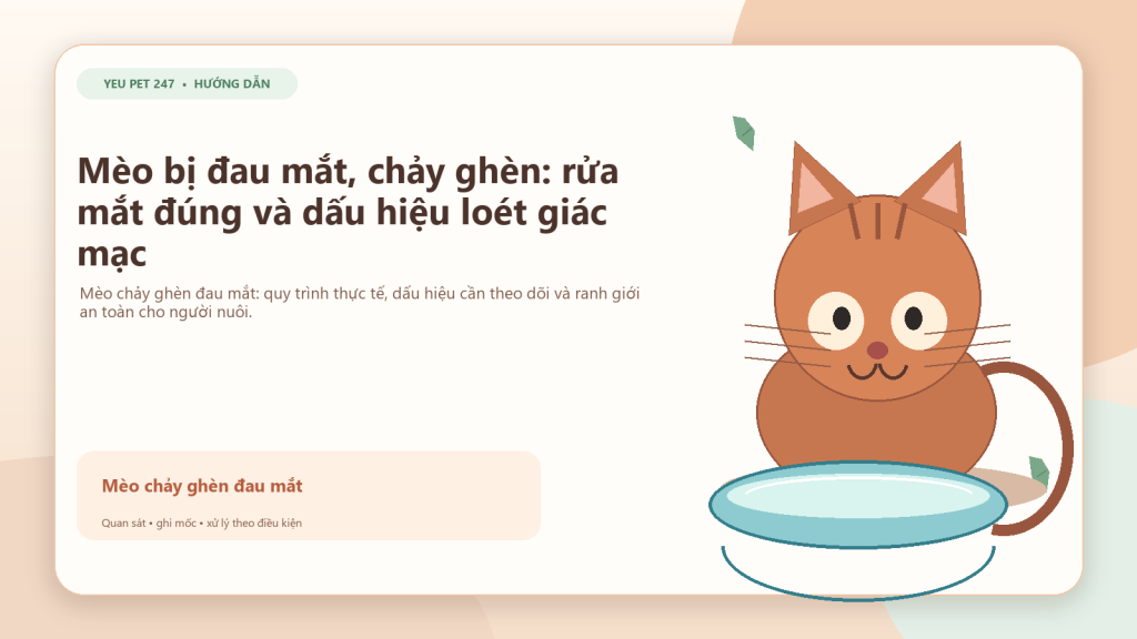 Ảnh đại diện: Mèo bị đau mắt, chảy ghèn: rửa mắt đúng và dấu hiệu loét giác mạc